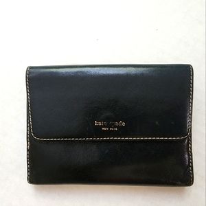 KATE SPADE black leather Italian made wallet